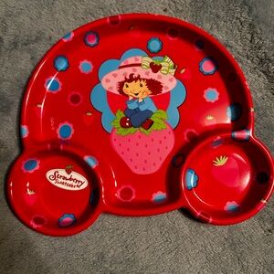 Vintage Y2K Strawberry Shortcake Character Plate – Divided Compartments | Unused